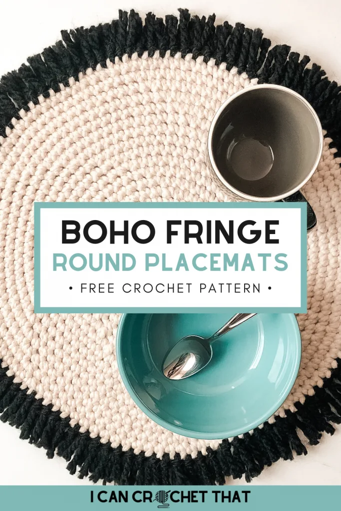 Free Crochet Round Placemats Pattern with fringe