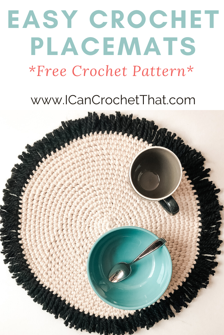 Boho Round Crochet Placemats Pattern with Fringe - I Can Crochet That
