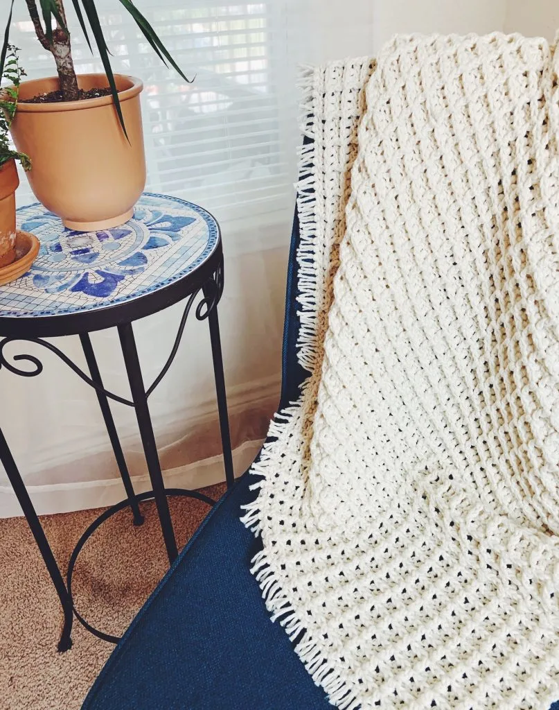 waffle stitch crochet blanket