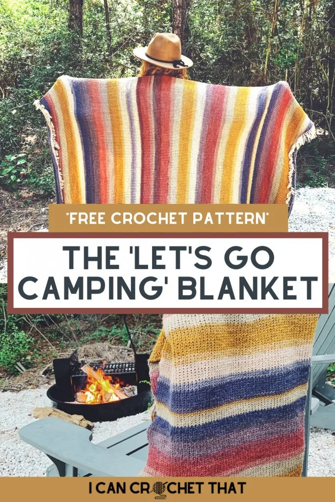 Crochet camping blanket Tunisian knit stitch