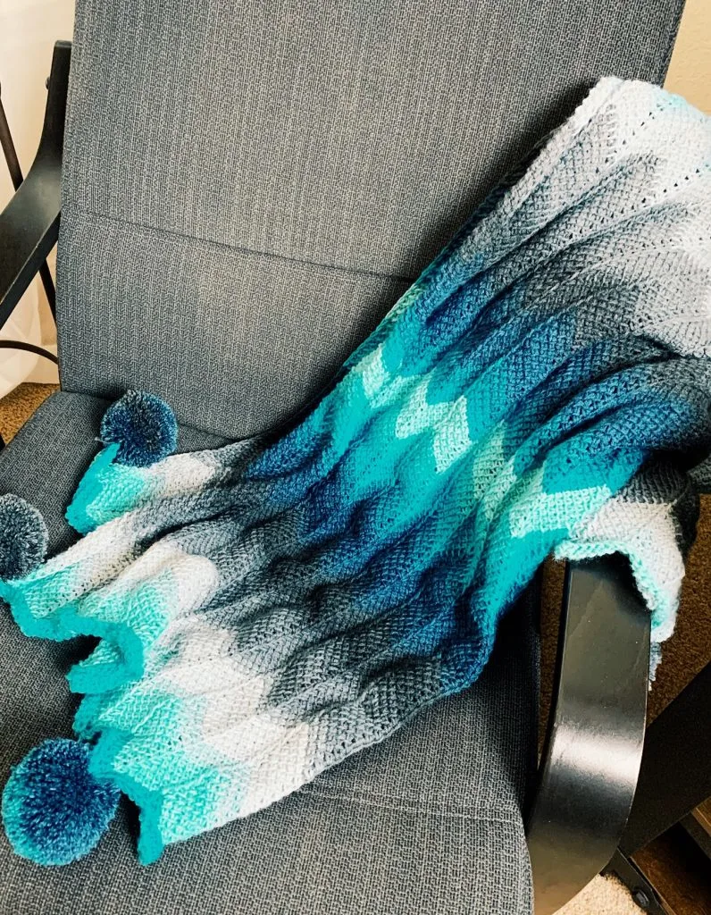 Tunisian Crochet Chevron Stitch Blanket