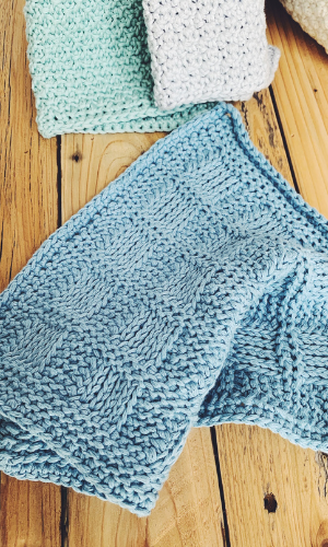 Tunisian Crochet Washcloth Pattern; Basketweave Stitch