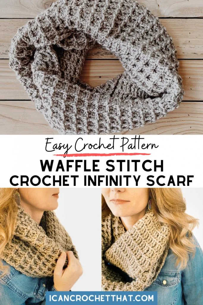 Crochet Waffle Stitch Infinity Scarf - I Can Crochet That