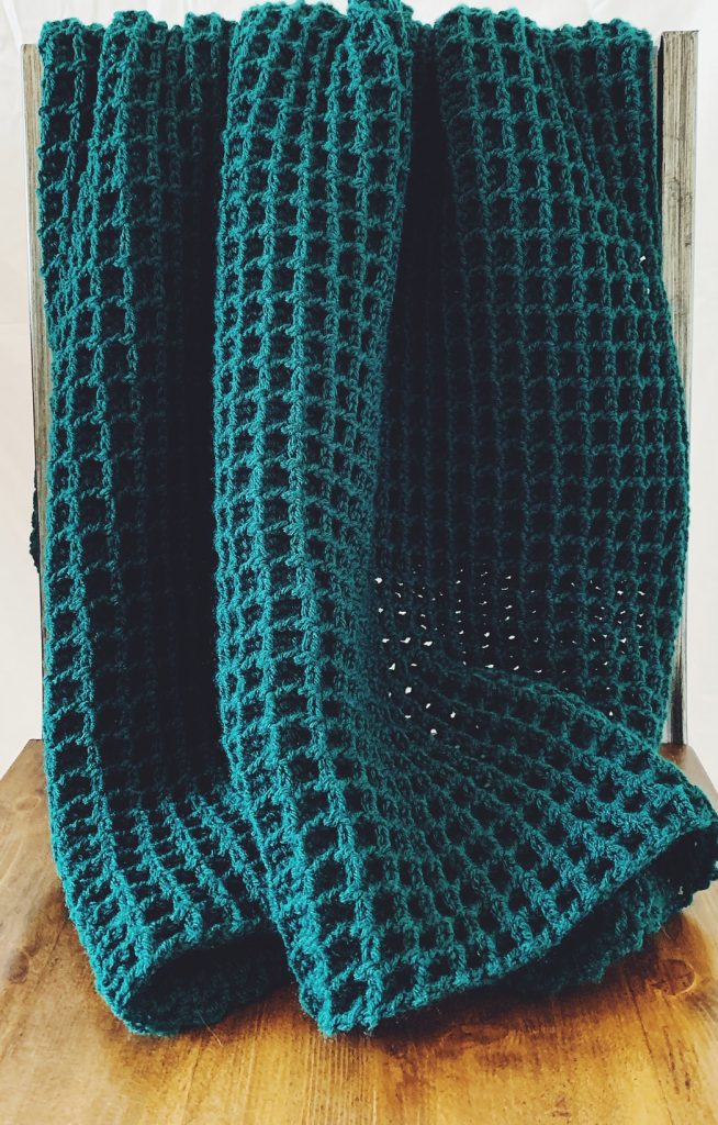 Evergreen Crochet Blanket; Waffle Stitch - I Can Crochet That