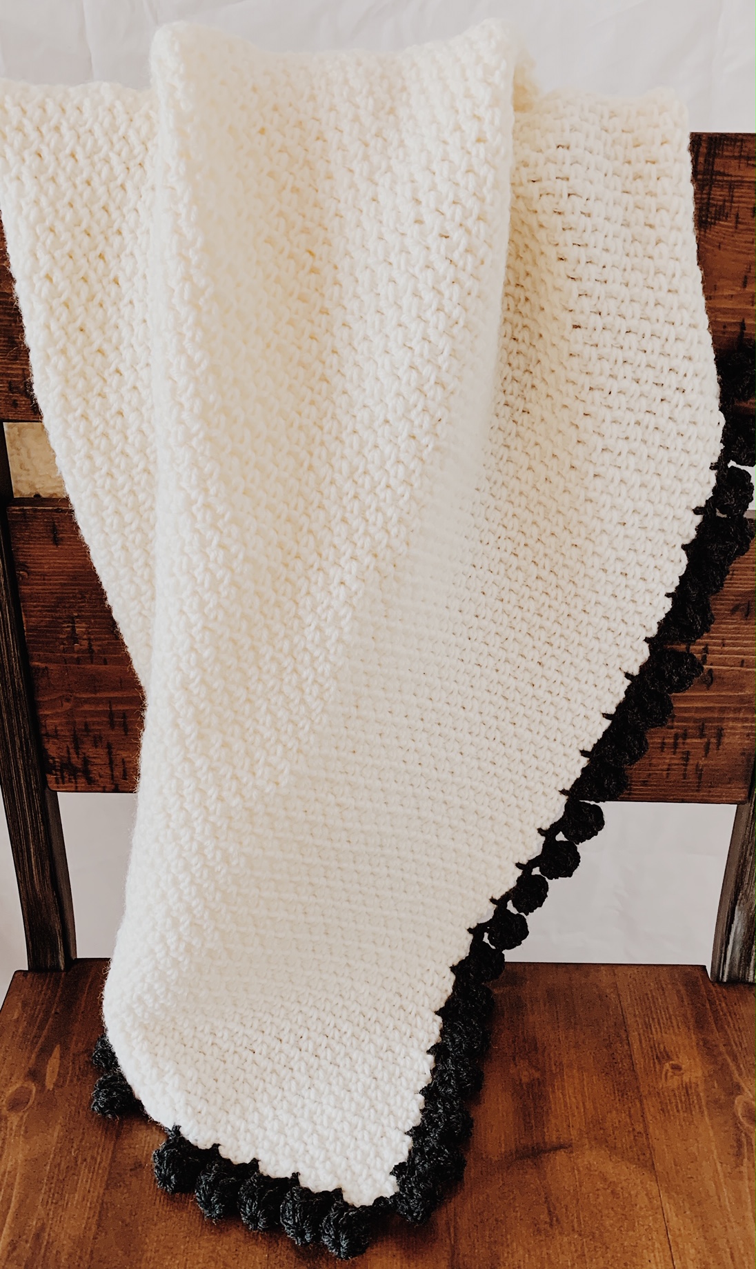 Easy Crochet Baby Blanket Pattern with Bobble Border