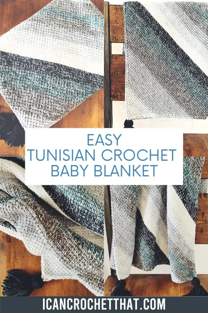 easy Tunisian crochet baby blanket