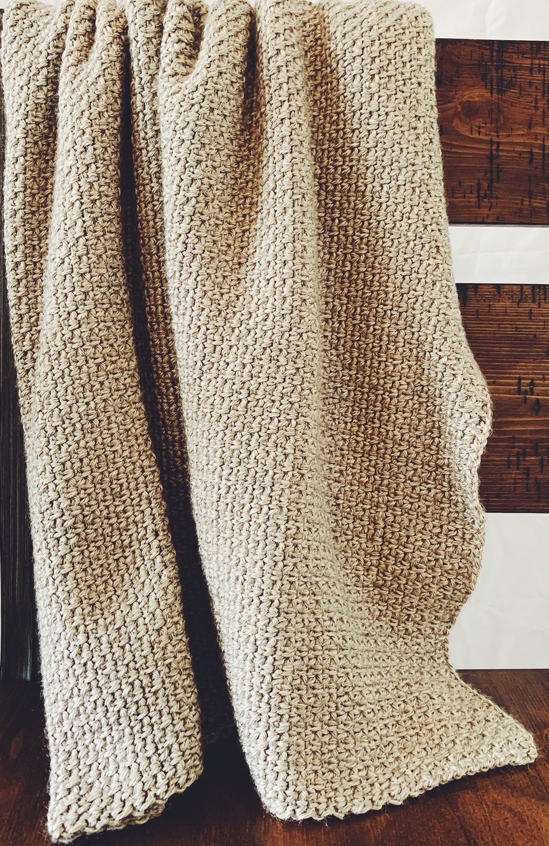 Simple Linen Stitch Crochet Throw Pattern