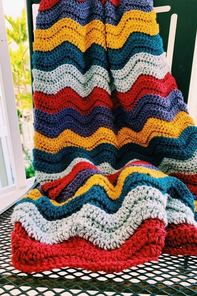 january crochet blanket in wave stitch