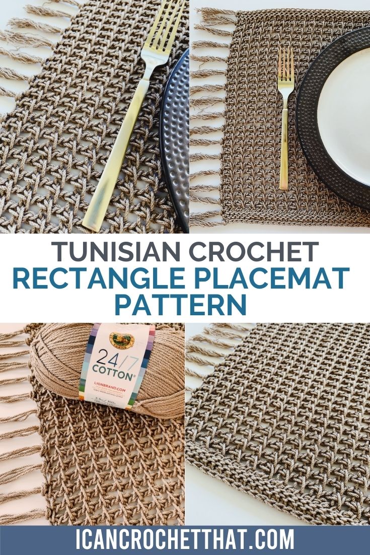 Tunisian Crochet Rectangle Placemat Pattern I Can Crochet That