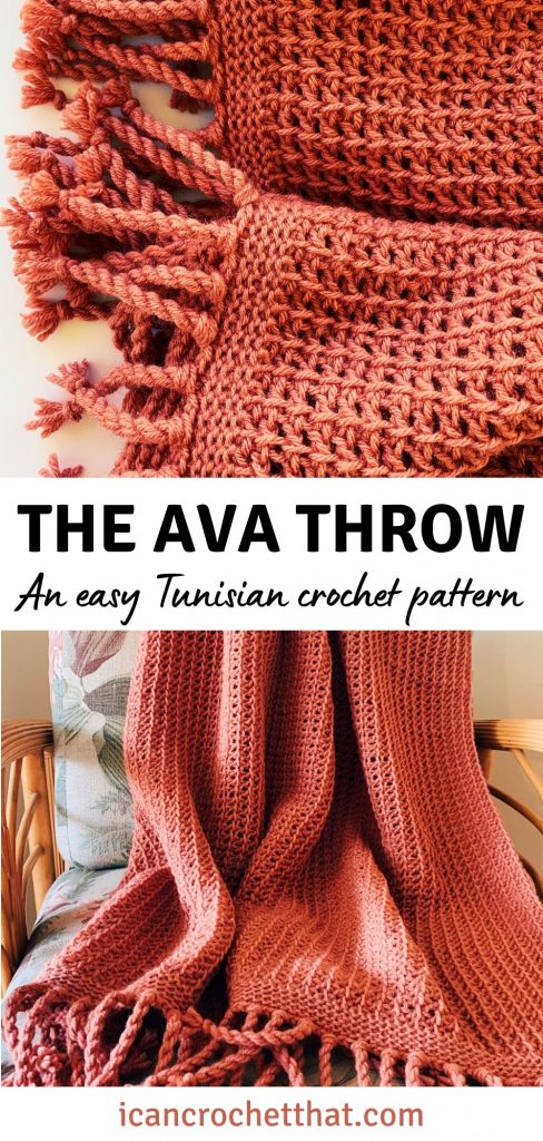 The Ava Tunisian crochet throw pattern
