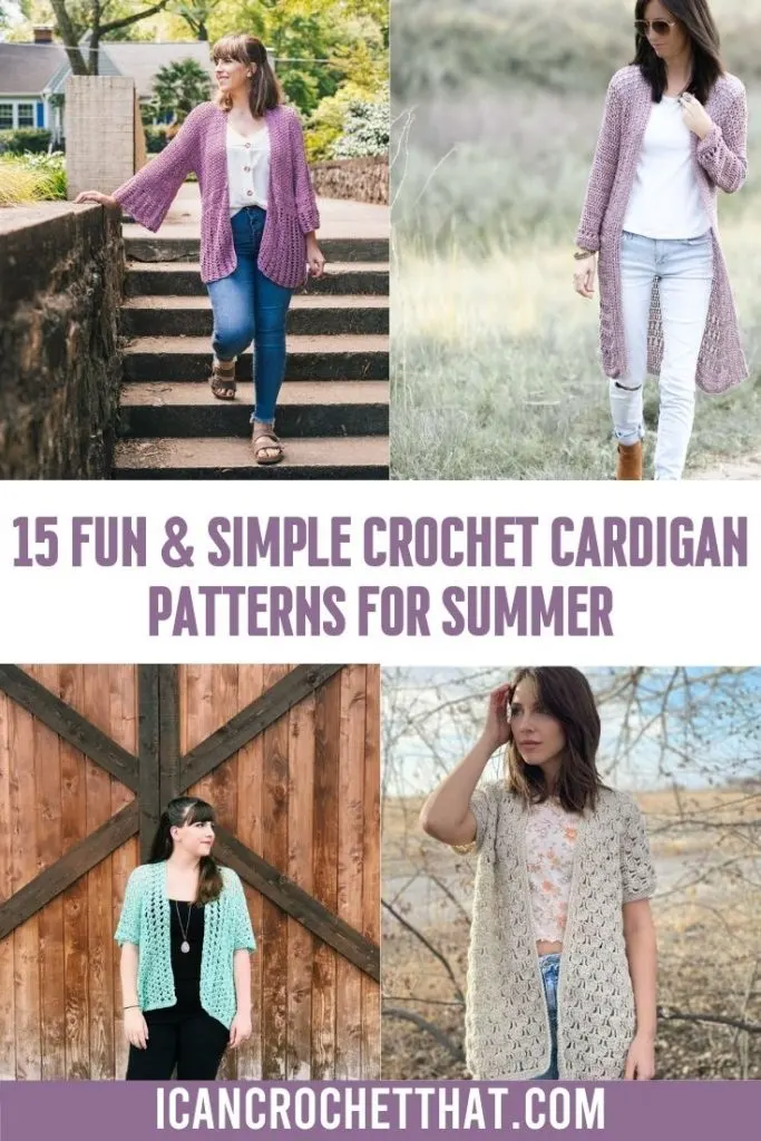 collection of spring and summer crochet cardigan patterns
