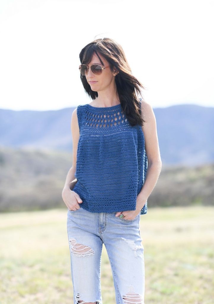blue crochet summer top pattern