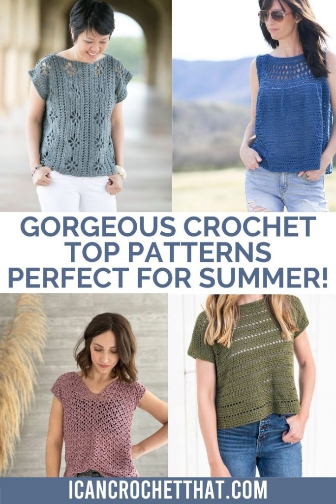 roundup of free crochet top patterns