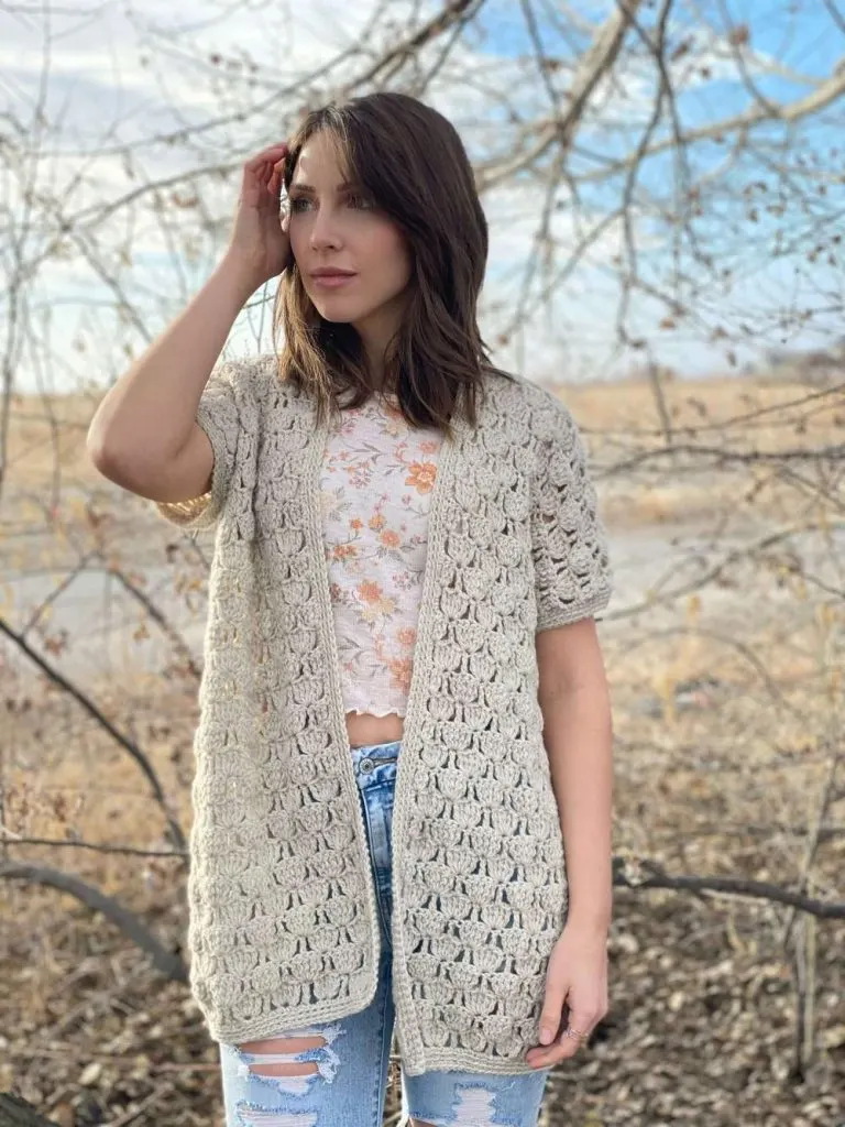 lacy spring crochet cardigan pattern