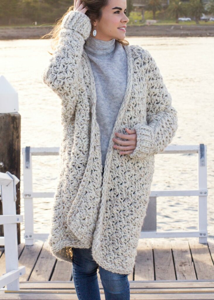 Chunky cardigan crochet pattern sale