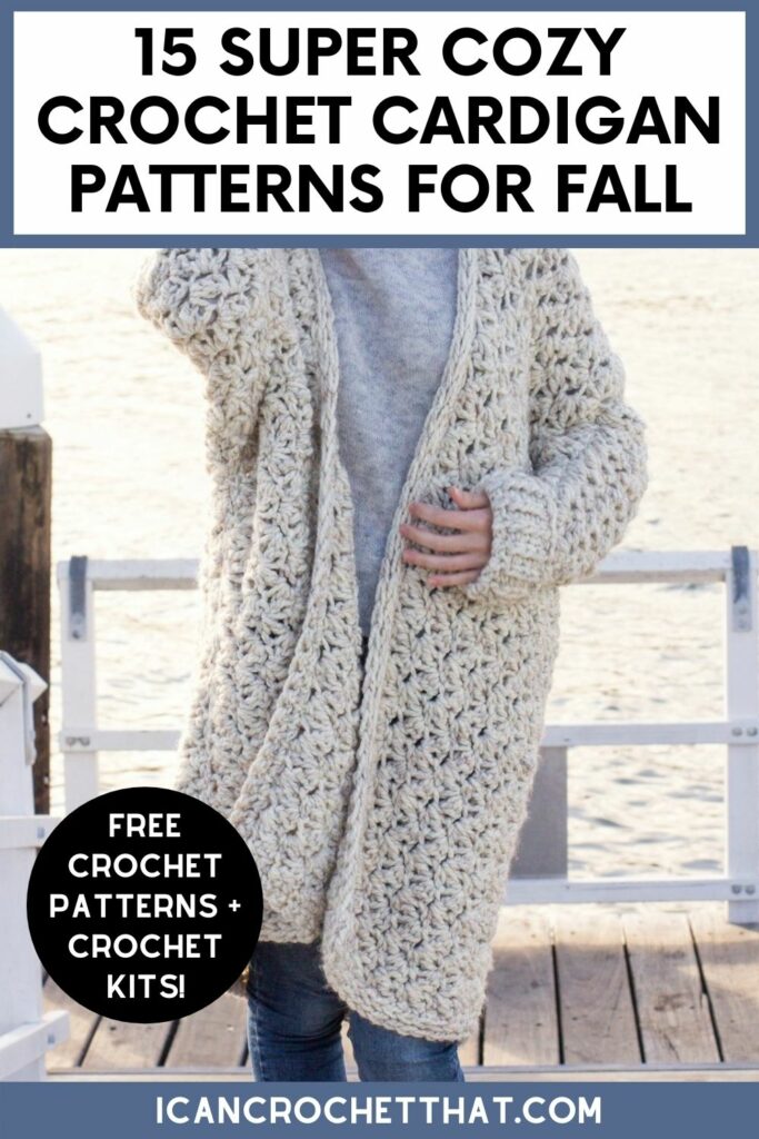 Crochet Pattern / Textured Crochet Cardigan / Easy Pocket Cardigan