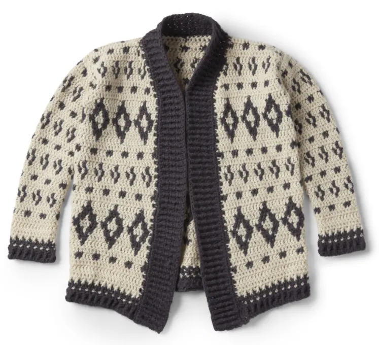nordic crochet cardigan pattern yarnspirations