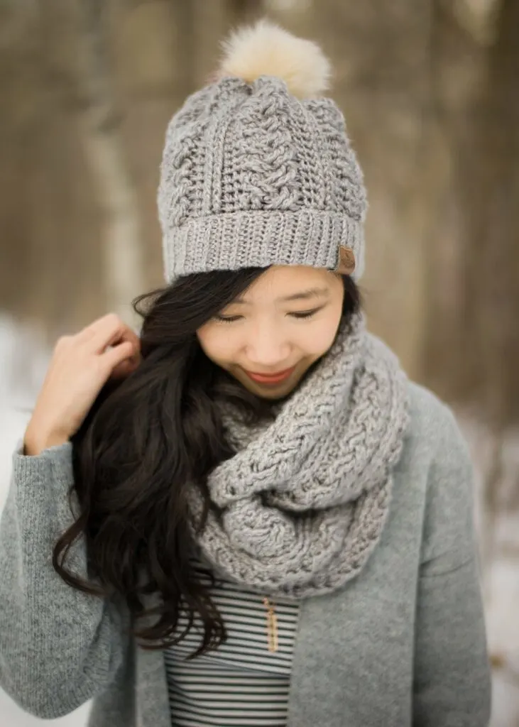 braided cable crochet beanie kit