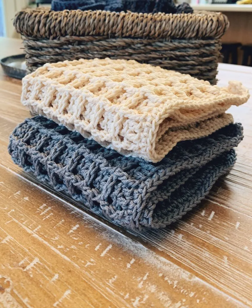 waffle stitch crochet dishcloth pattern