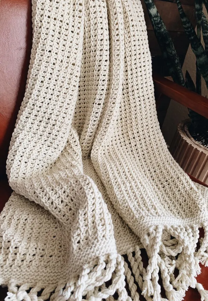 the ava throw, a tunisian crochet throw pattern