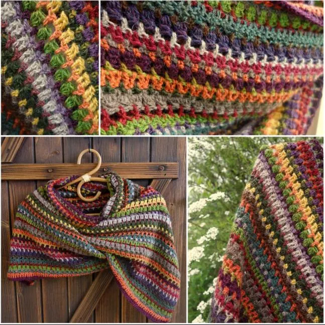 scrap yarn crochet shawl