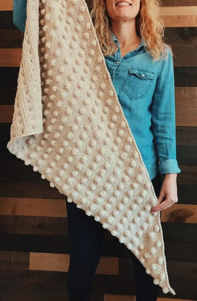 tunisian crochet bobble stitch shawl pattern