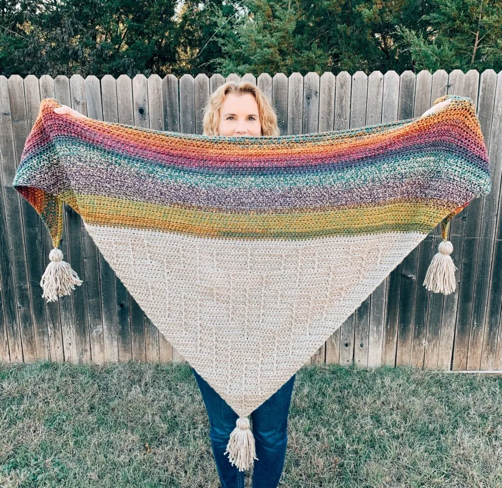 crochet shawl pattern with tassels