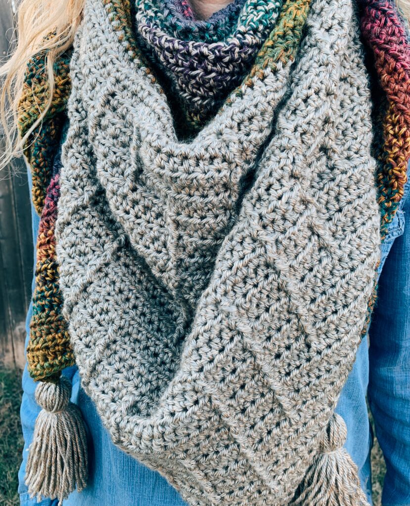 raised stitches crochet shawl