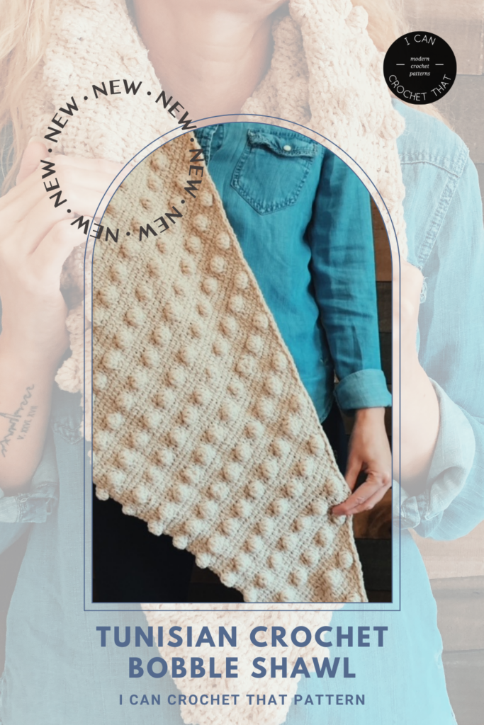 tunisian crochet bobble stitch shawl pattern