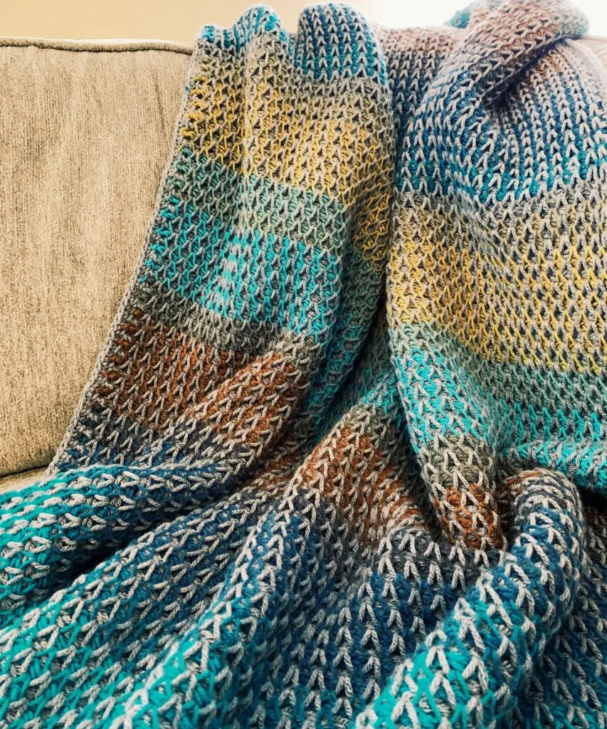 Self-Striping Blanket Yarn Trial 