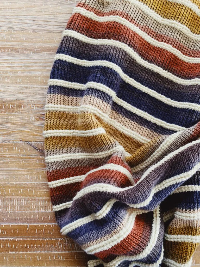 self striping yarn blanket pattern