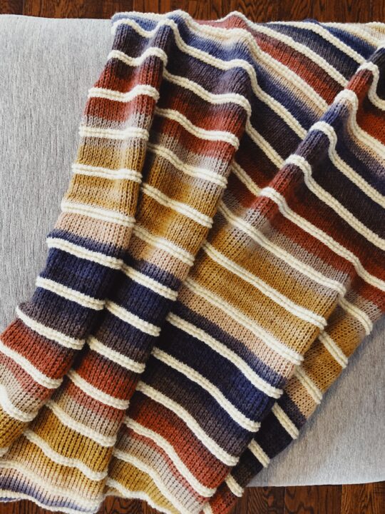 The Griffin Blanket – A Striped Tunisian Crochet Blanket Pattern