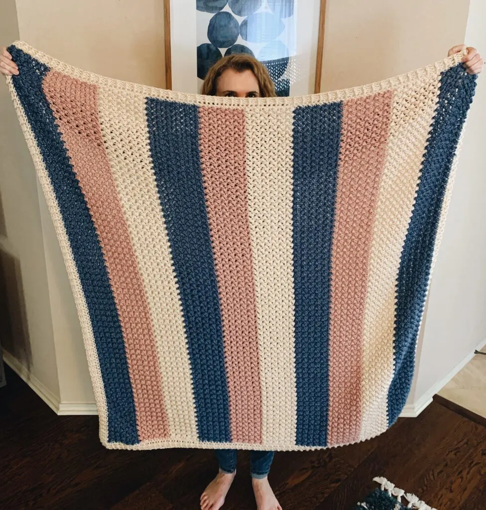 striped crochet baby blanket pattern
