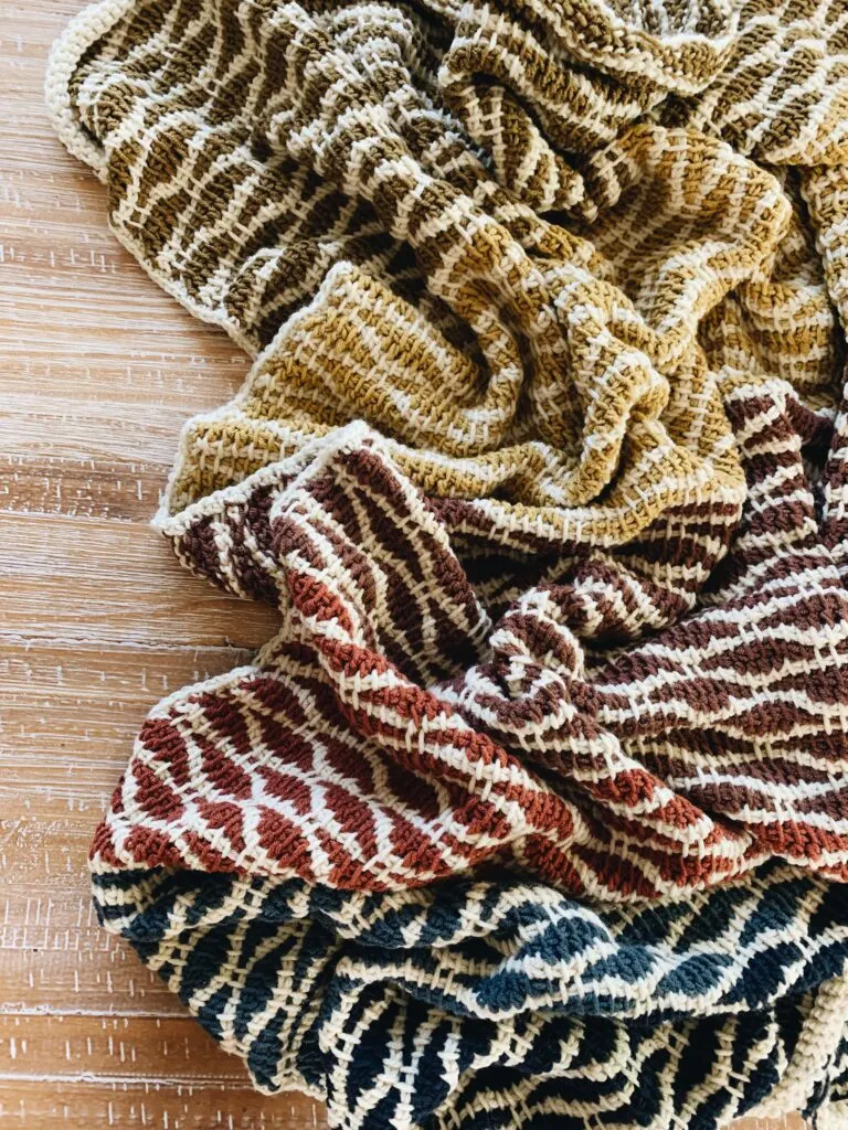 tunisian crochet wave stitch blanket