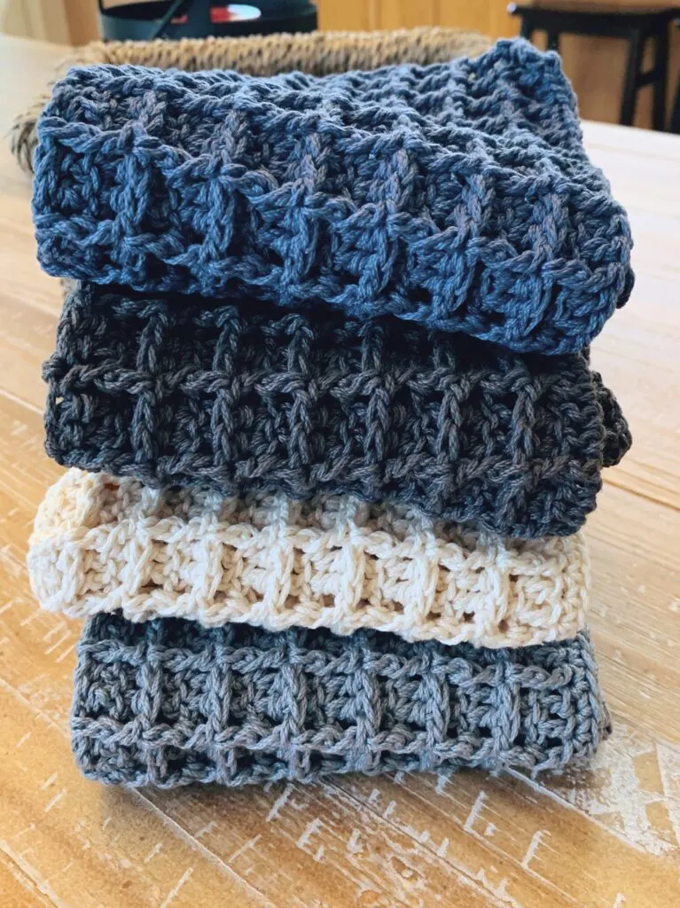 crochet waffle stitch dishcloth