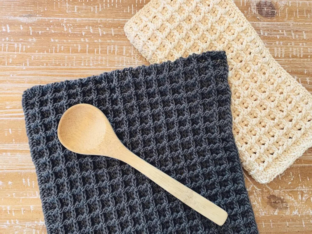 crochet waffle stitch dishcloth