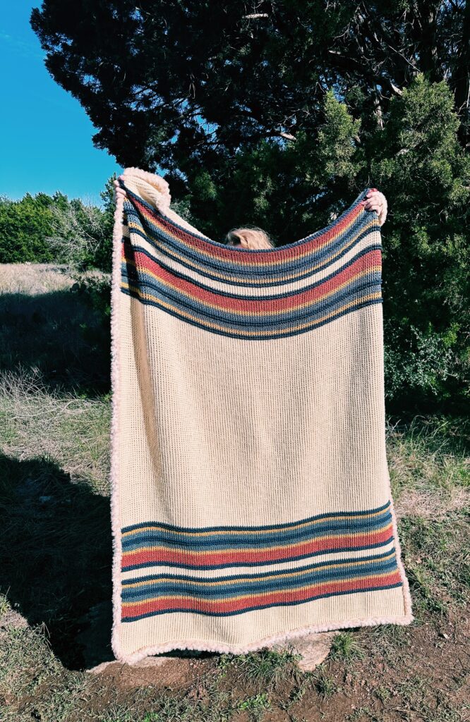 striped crochet camping blanket pattern
