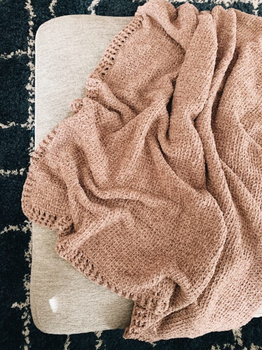 Chenille Yarn Crochet Pattern – The Logan Blanket