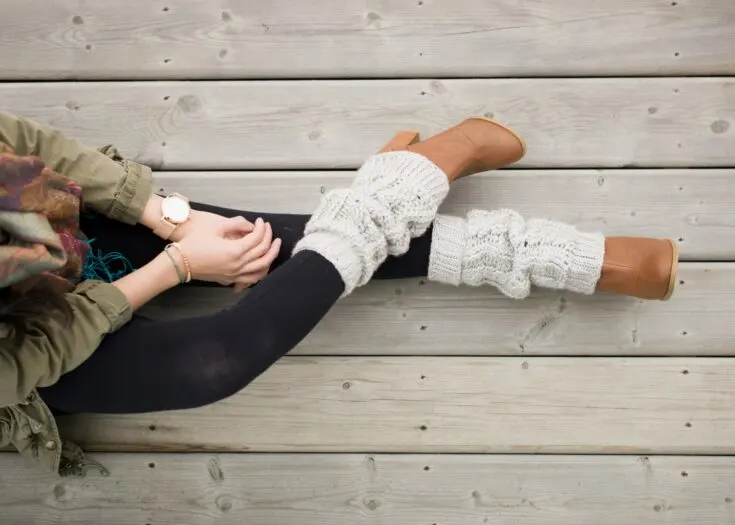 Women Plain Leg Warmers Crochet Knit Ribbed Knee High Winter Boot Wool Long  Sock