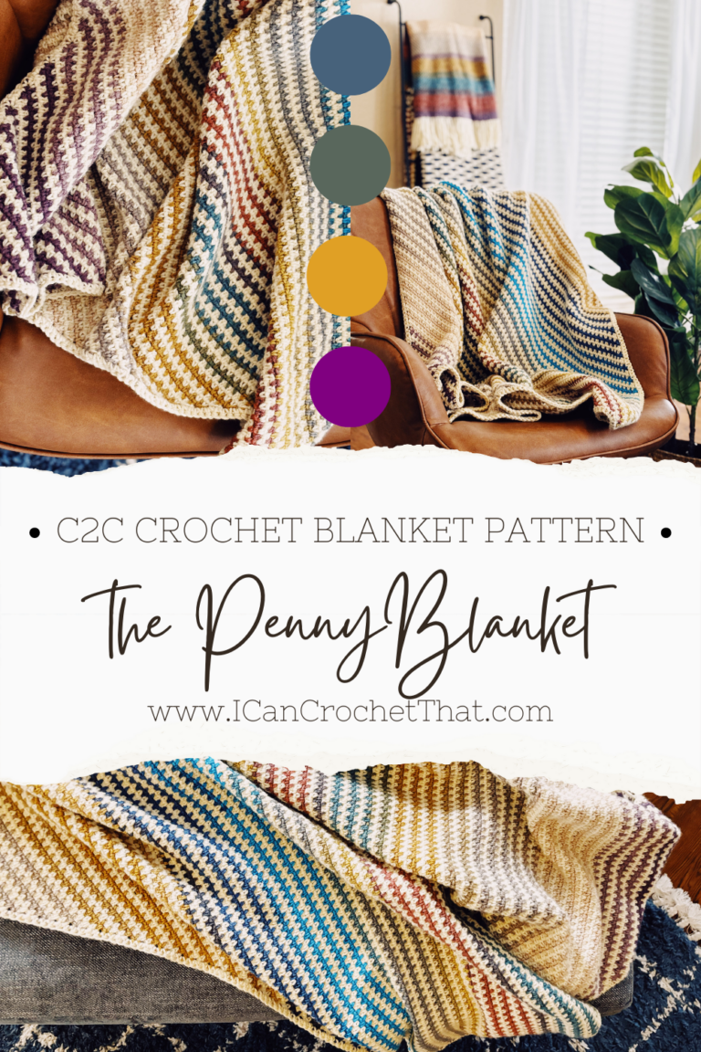 Striped Corner to Corner Crochet Blanket Pattern - The Penny - I Can ...