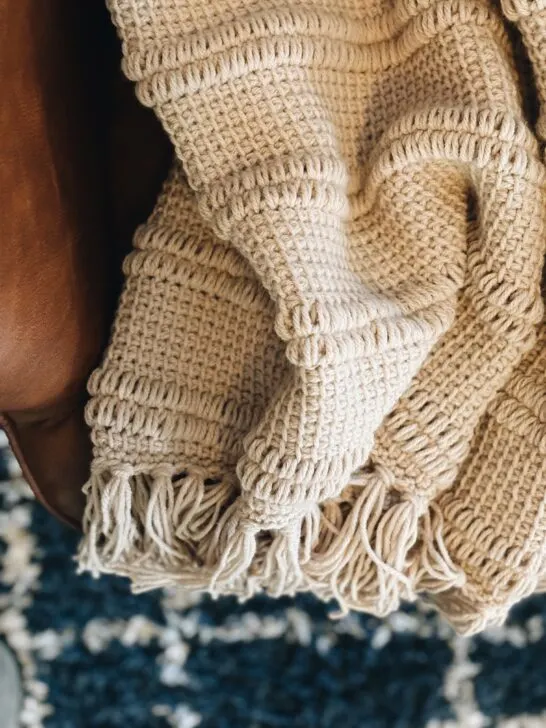 Textured Tunisian Crochet Blanket Pattern | The Udelia