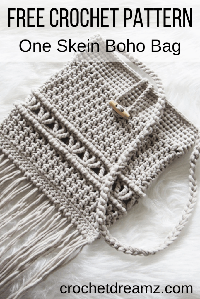 one skein boho bag free crochet pattern
