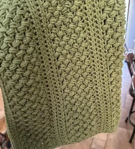olive color crochet blanket pattern for newbies