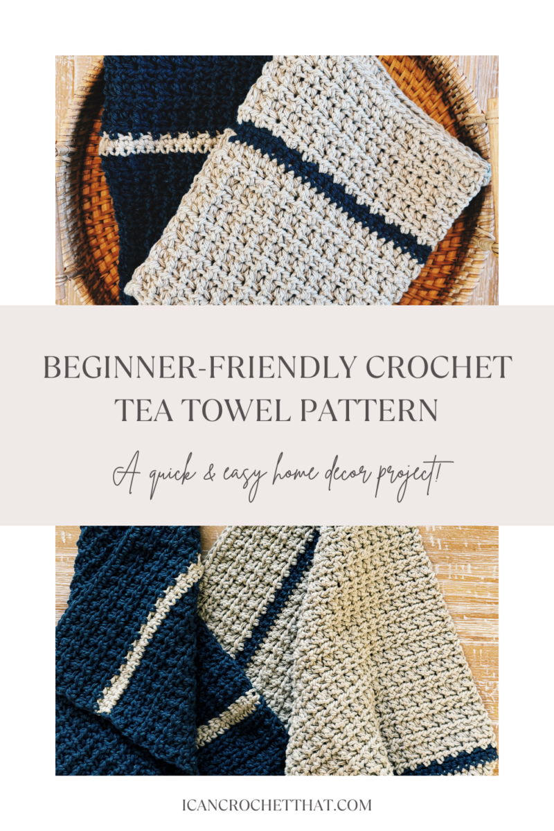 Beginner-Friendly Crochet Tea Towel Pattern with Modern Farmhouse Charm