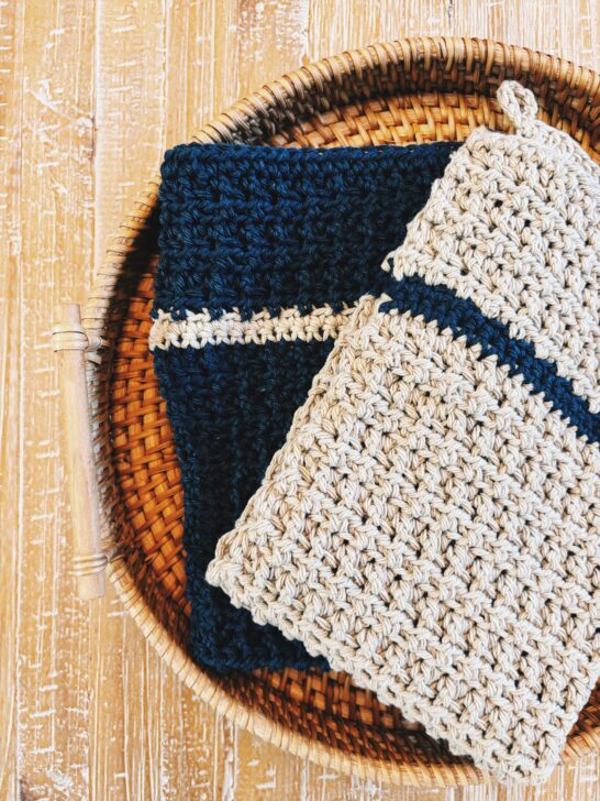 Beginner-Friendly Crochet Tea Towel Pattern with Modern Farmhouse Charm