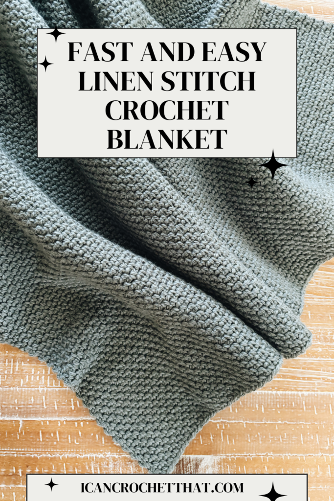 Simple linen stitch crochet blanket pattern for beginners