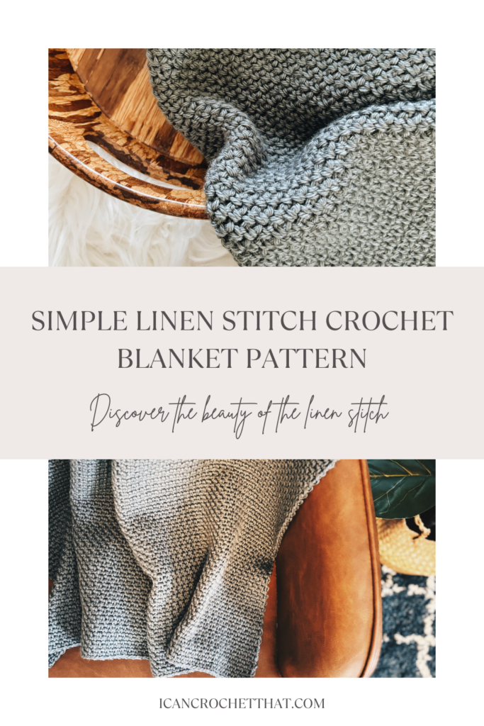 Easy linen stitch crochet blanket for small spaces