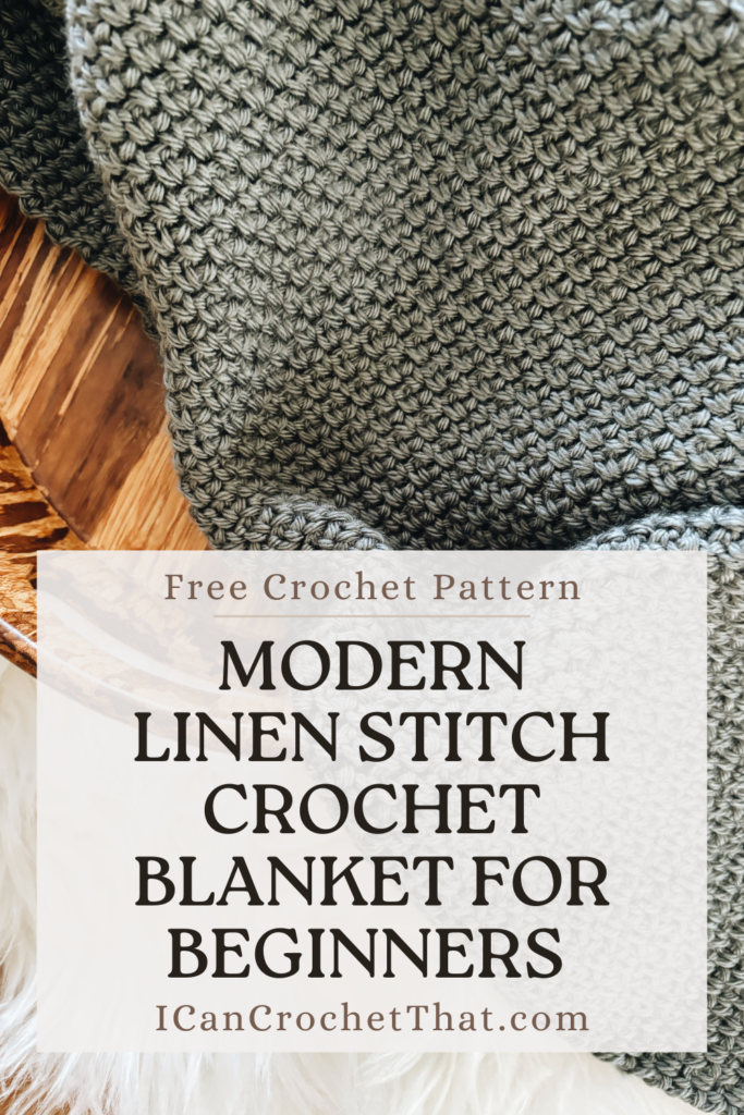 Modern crochet blanket using the linen stitch technique