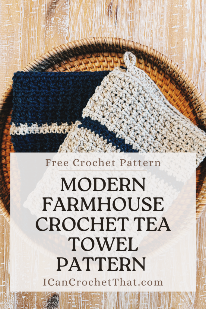 Easy crochet tea towel pattern for beginners with practical crochet kitchen towels.