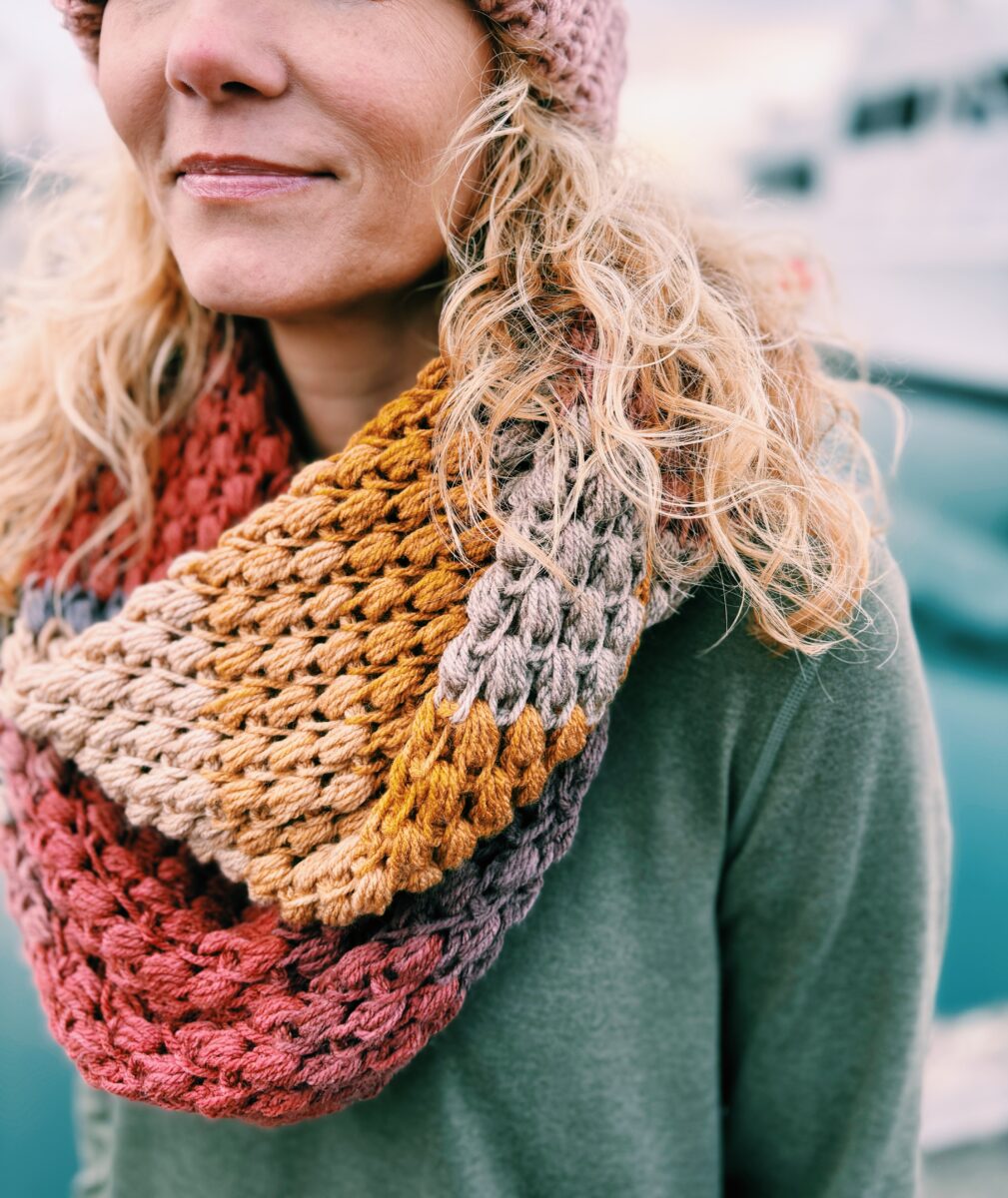 Tunisian Crochet Puff Stitch Infinity Scarf Pattern - I Can Crochet That